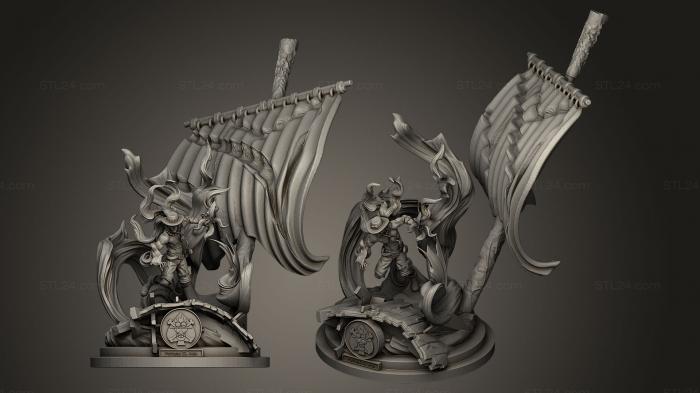 Статуэтки герои, монстры и демоны (Портгас Д Эйс, STKM_0066) 3D модель для ЧПУ станка